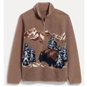 Old Navy Buffalo Sherpa Fleece Quarter Zip